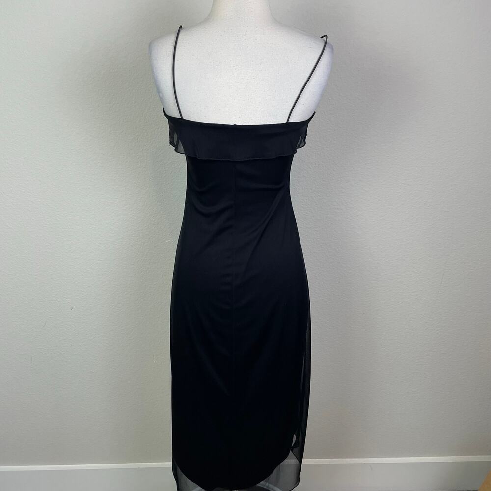 Byer Too Vintage Black Y2K Floral Midi Whimsygoth Dark Fairy Dress Small - Picture 5 of 7